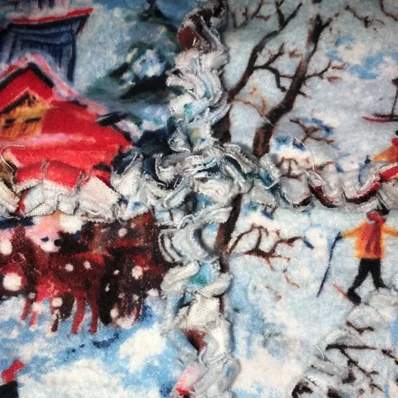 NWT CHRISTMAS RAG QUILT HANDMADE 100% COTTON FLANNEL 🎄GREAT GIFT 🎄 70” x 70” - Picture 2 of 3